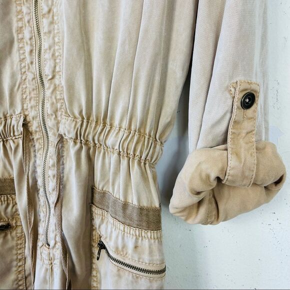 Anthropologie Ivy Utility Zip Up Tencel Romper One Piece Jumpsuit Yellow S - Picture 11 of 15